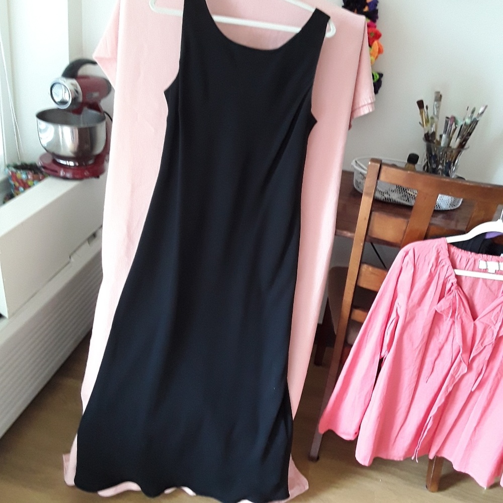 Long black sleeveless dress with a jacket